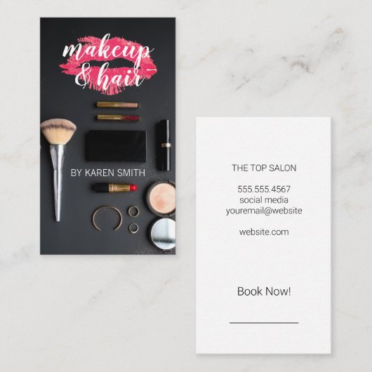 Make-up en haarstylist | salon visitekaartje (Voorkant / Achterkant)