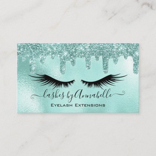 Make-up EyeLashes Sparkle Glitter Drip Aqua Visitekaartje (Voorkant)