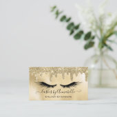 Make-up EyeLashes Sparkle Glitter Drip Blush Gold Visitekaartje (Staand voorkant)