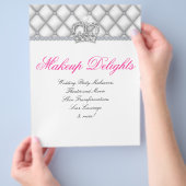 Make-up Flyer Haar Salon Satijn Diamanten Wit (Hand)