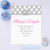 Make-up Flyer Haar Salon Satijn Diamanten Wit (Enkel)