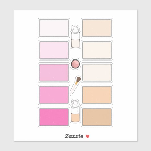 Make-up Foundation Blush Kleuren Vinyl Labels (Vel)