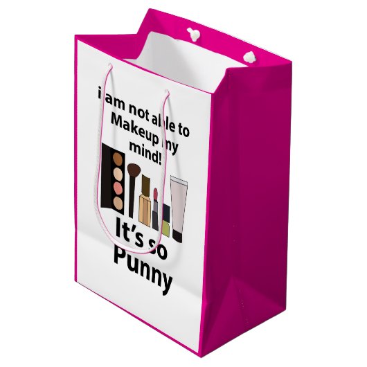 Make-up Funny Pun Make-up Medium Cadeauzakje (Voorkant Gekanteld)