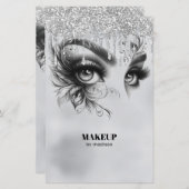 Make-up Glam Dripping zilver Glitter (Voorkant / Achterkant)
