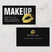 Make-up gouden lippen Contact-card / Make-up artie Contactkaartje (Voorkant / Achterkant)