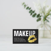 Make-up gouden lippen Contact-card / Make-up artie Contactkaartje (Staand voorkant)