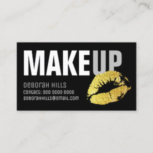 Make-up gouden lippen Contact-card / Make-up artie Contactkaartje