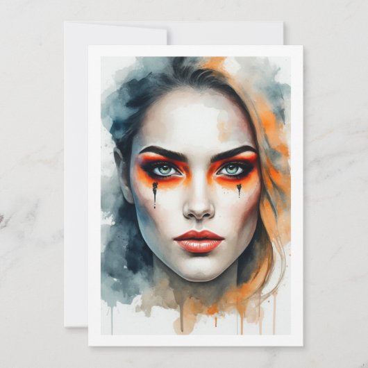 make up halloween kaart (Voorkant)