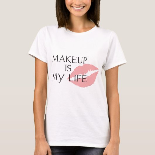 make-up is mijn levenskussen t-shirt (Voorkant)