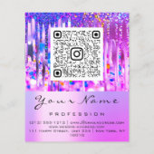 Make-up Logo Lip Holografische Drip Bes QRCODE LOG Flyer (Achterkant)