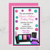 make-up make over Birthday-uitnodigingen Kaart (Voorkant / Achterkant)