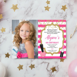 Make-up manicures spa verjaardag meisje foto kaart