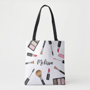 Make-up Mascara, Lipstick Enz. Met Aangepaste Naam Tote Bag