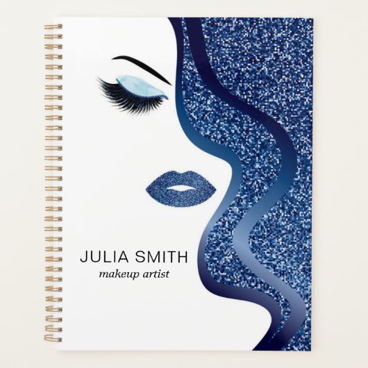 Make-up met donkerblauw effect planner (Voorkant)