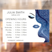 Make-up met donkerblauw glitter-effect raamsticker (Vel 2)