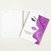 Make-up met paarse glitter effect planner (Display)