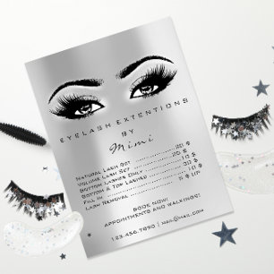 Make-up Ogen Wimpers Extensie Prijslijst Grijs Poster