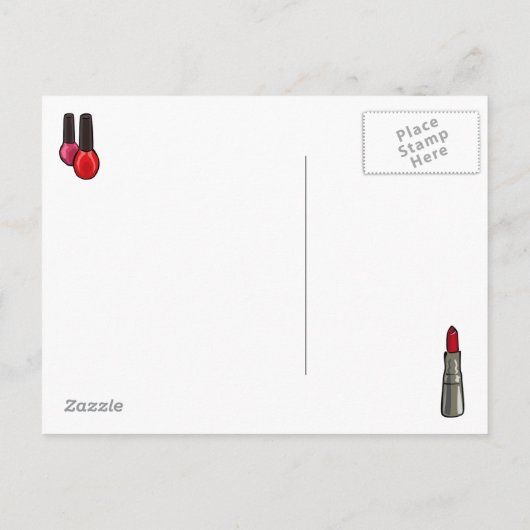 Make-up Party nodigt uit Uitnodiging Briefkaart (Achterkant)