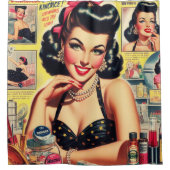 make-up pin-up douchegordijn (Voorkant)