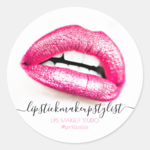 Make-up Roze Lippen moderne zin Ronde Sticker