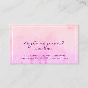 Make-up roze waterverf visitekaartje