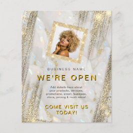 Make-up Salon Custom Foto Goud Chic Opal Stone Flyer