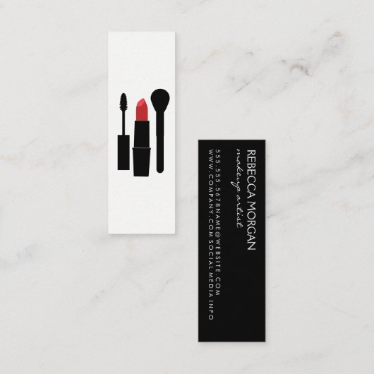 Make-up Schoonheid Mini Visitekaartje (Voorkant / Achterkant)