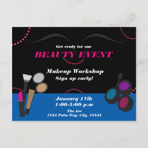 Make-up Schoonheidsevenement Workshop Flyer Postka Briefkaart