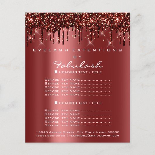 Make-up Schoonheidssalon Gouden Glitter Flyer Drup (Voorkant)