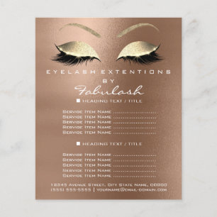 Make-up Schoonheidssalon Gouden Glitters Flyer Kof