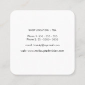 Make-up schoonheidssalon Mode Vierkante Visitekaartje (Achterkant)