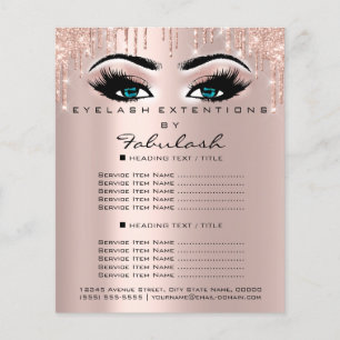 Make-up Schoonheidssalon Roze Glitters Blauwe Ogen Flyer