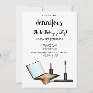 Make-up Set Illustratie Cosmetica Verjaardagsfeest Kaart