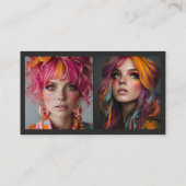 Make-up trendy 3 foto Social Media Logo qr code Visitekaartje (Achterkant)