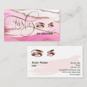 Make-up wenkbrauw ogen wimpers roze agaat visitekaartje (Voorkant / Achterkant)
