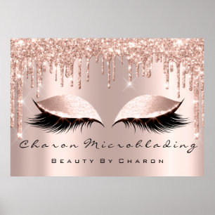Make-up Wenkbrauwen Wimpers Bruinen  Rose Glans Br Poster