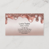 Make-up wimpers Roos Gouden Glitter Druppels Visitekaartje (Achterkant)