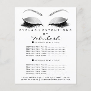 Make-up Wimpers Schoonheidssalon Glitter Flyer Gri