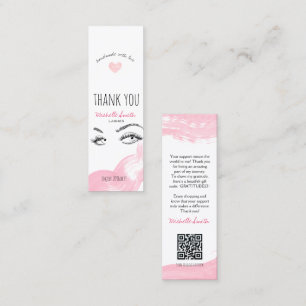 Make-up Wimpers Wenkbrauw Roze Dank je Qr Code Kor Mini Visitekaartje