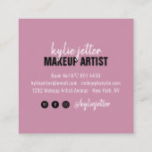 Make-upartiest chic typografie script violet paars vierkante visitekaartje (Achterkant)