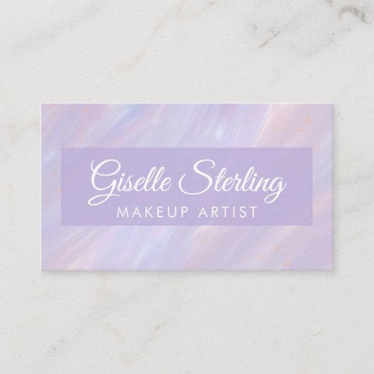 Make-upartiest Iridescent Pastel Opal Holographic Visitekaartje (Voorkant)