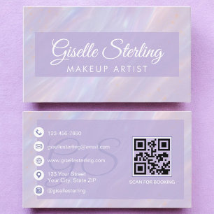 Make-upartiest Iridescent Pastel Opal Holographic Visitekaartje