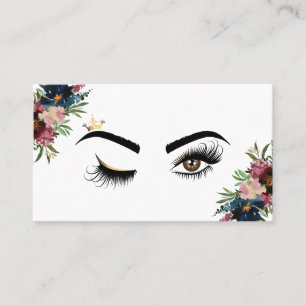 Make-upartiest Wink Eye Beauty Bourgogne Bloemen Visitekaartje