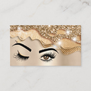 Make-upartiest Wink Eye Beauty Salon druipend goud Visitekaartje