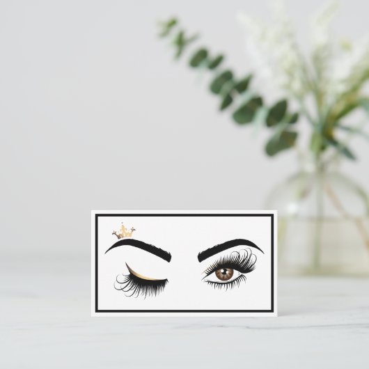Make-upartiest Wink Eye met Crown Lash Extension Visitekaartje (Staand voorkant)