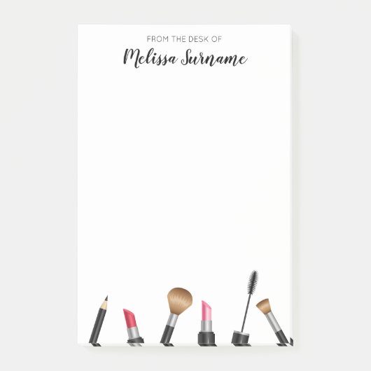 Make-upartikelen ontwerp & gepersonaliseerde naam post-it® notes (Voorkant)