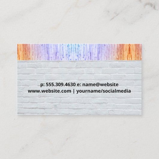 Make-upborstels | Bakstenen en kleurrijke textuur Visitekaartje (Achterkant)