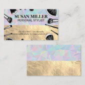 Make-upborstels | Goud Geometrisch Visitekaartje (Voorkant / Achterkant)