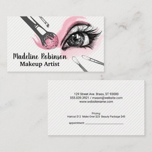 Make-upborstels | Oogwimpers Afsprakenkaartje (Voorkant / Achterkant)