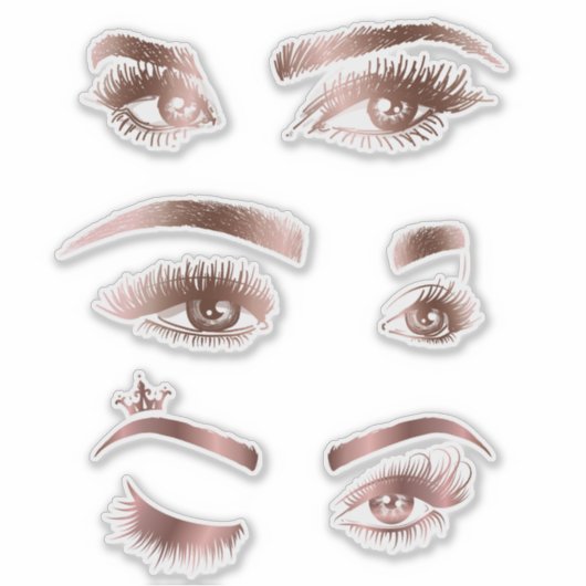 Make-upkunstenaar Mooie Hand getrokken Ogen Brows  Sticker (Voorkant)